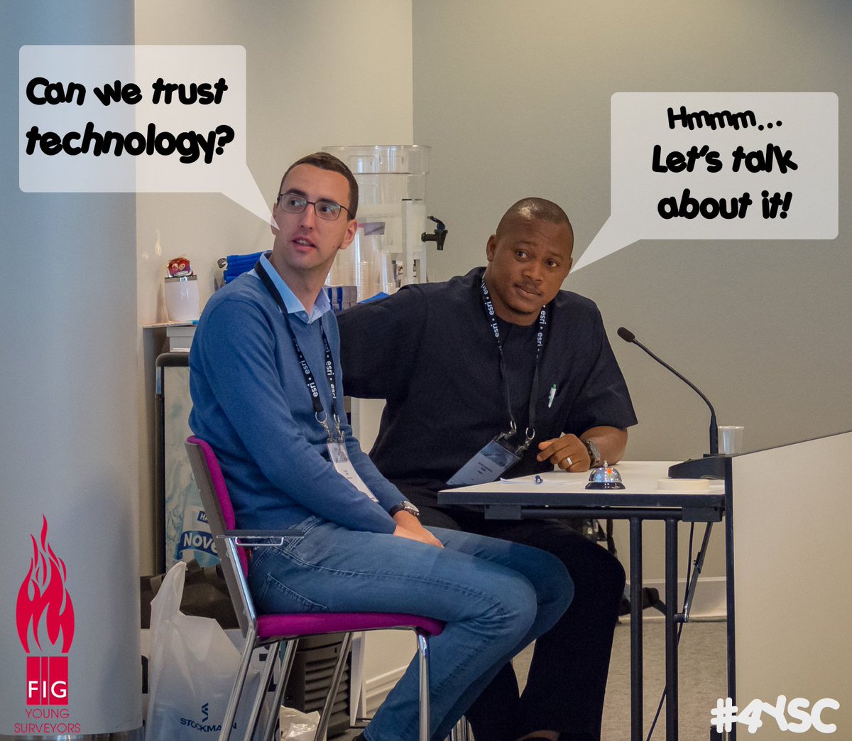 fig_young's tweet photo. #4YSC Session 3: Can we trust technology? #letstalkaboutit
Join us for an interactive panel discussion between our international presenters and young surveyors!
YS from around the world can participate! We will be using @Slidoapp to collect Q's from you!
#FIG2017 #FIGYSN #slido https://t.co/SEl3qzwWw2