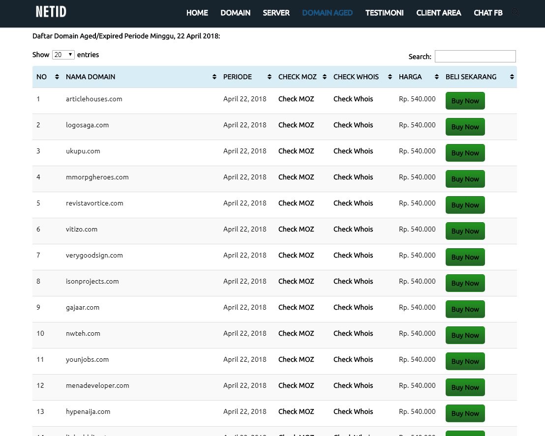 netidhost's tweet image. Daftar domain aged siap di akuisisi berkualitas periode Minggu, 22 April 2018

Link: netid.co.id/jual-domain-ag…
