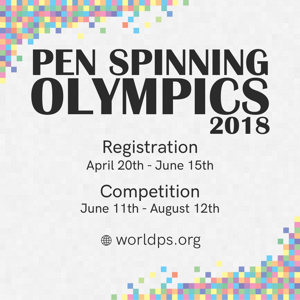 PS_Olympics's tweet photo. Hello pen spinners around the world! This is the official account of the Pen Spinning Olympics 2018. #penspinning #PSO18 https://t.co/L4kSc1T91s