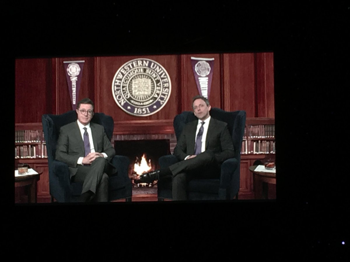 maudlynei's tweet photo. .@NorthwesternU brought its stars out to shine tonight at @NU_SoC #CommFest's #AStarryNight, headlined by @StephenAtHome with a litany of #Hollywood N.U. alum! Best part: @NUCouncil100 was in the house! #JacquelineShimBryant #StephanieOConnellKerr #NUCommFest https://t.co/bk1ivrYsaW
