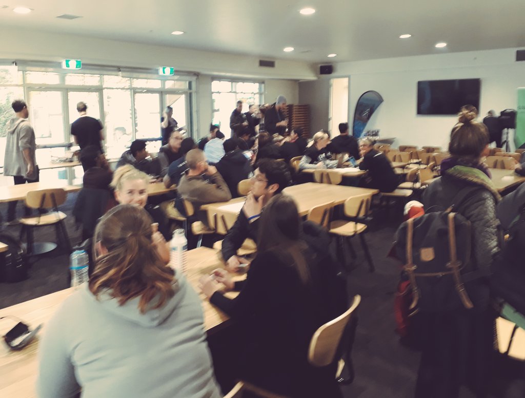 FoodRevolver's tweet photo. Everyone at #swdud getting ready to pitch their #StartupWeekend projects. Good luck everyone! https://t.co/rFxP8zfyS9