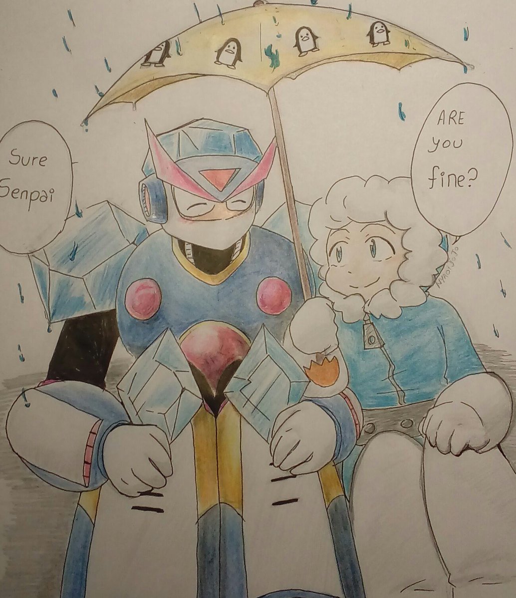 NyaoiJoJo's tweet photo. the rain I do not like but it inspires me  (눈▽눈)
#iceman #freezeman #megaman https://t.co/hTEkq7CIsa