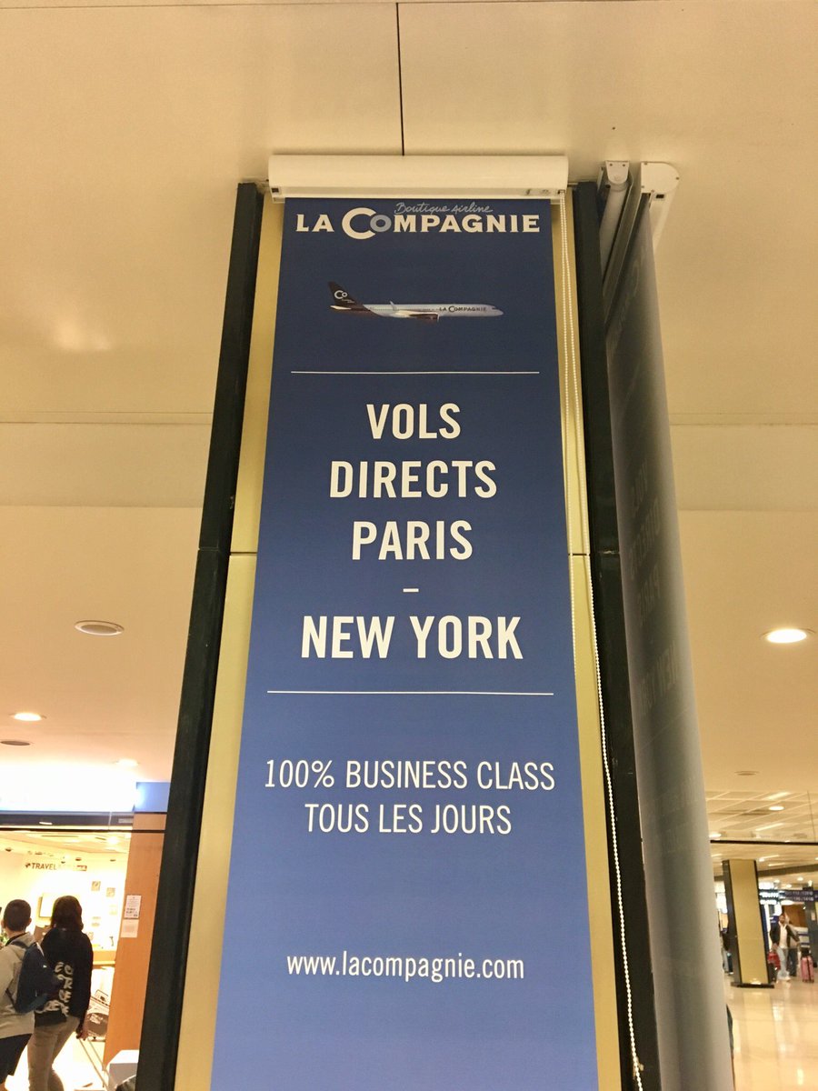 ParisAeroport's tweet photo. Vol B0100 - Enregistrement ouvert pour #NewYork ! @_LaCompagnie dessert désormais La Grosse Pomme depuis #Paris-#Orly terminal Sud jusqu’à 2 fois par jour, toujours en classe Affaires. #FlyTheDifference #PaxEx #avgeek https://t.co/xM0x534UVR