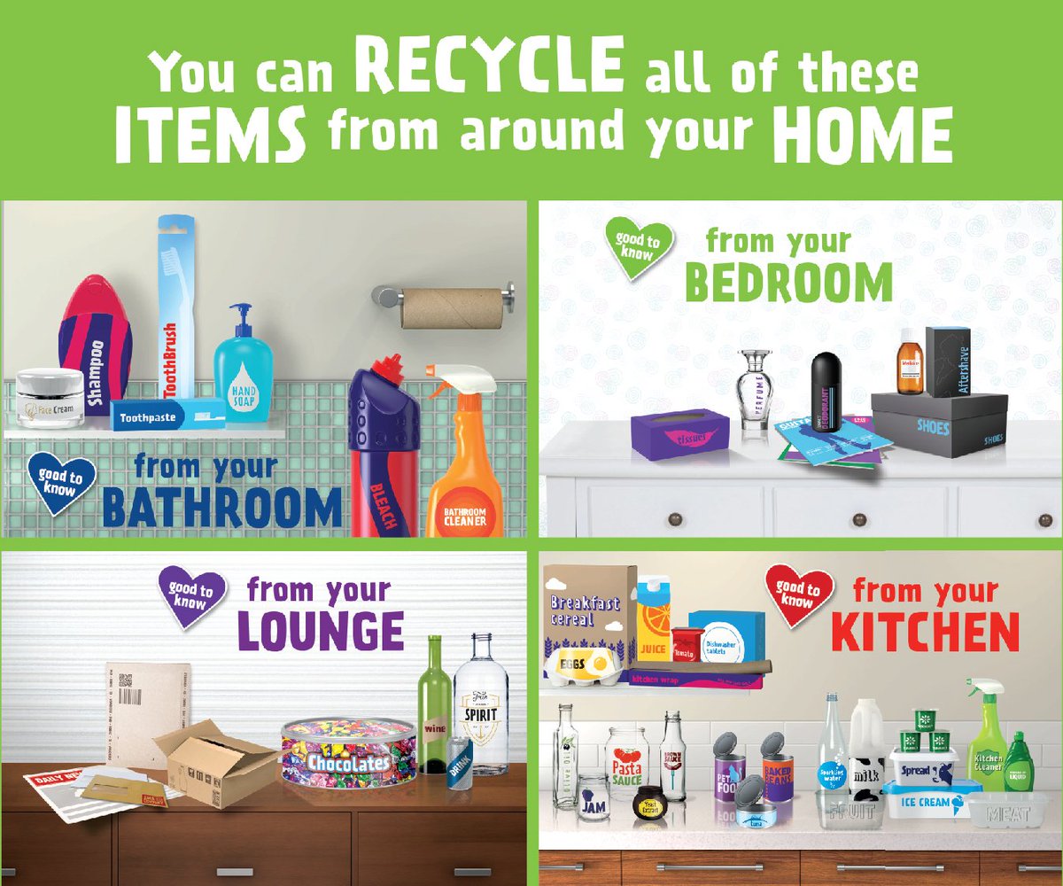 We can take lots of everyday household packaging in your green bin for recycling