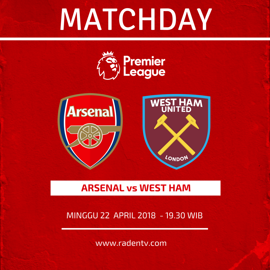 Raden_TV's tweet photo. [FREE LIVE STREAMING]

🏆Liga Inggris
🆚Arsenal vs West Ham 
📅Minggu 22 April 2018
⏱️19.30 WIB
📱https://t.co/Dn3SI8ls2x
#ARSWHU #LiveRaden https://t.co/uLdZdGVUsI