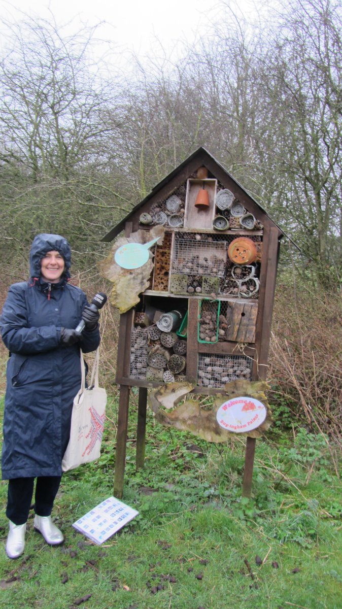 JuliaLewisNY's tweet image. A trip to #Spofforth to meet the In-Bloom team today @BBCYork  - love their bug hotel - called &quot;Bug-ingham Palace&quot; @YorkshireBloom