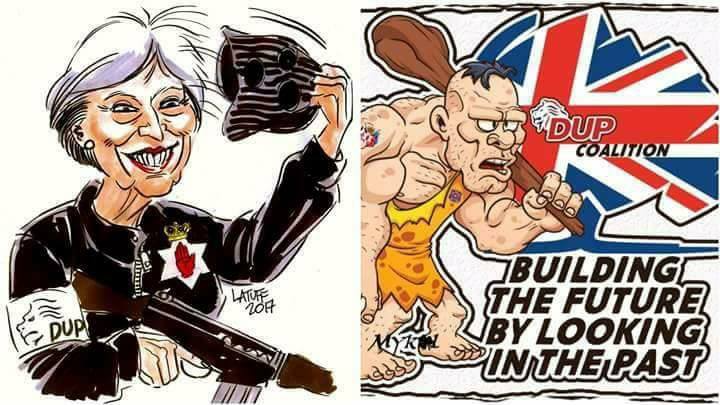 Fitzy_Red's tweet photo. When the Tories go into coalition it ends in embarrassment for the partners. started with the #LibDumbs who charged a knighthood. Second was the #DUPlicitous who charged ยฃ1.5billion and free school meals. Next up its #UKIPs Farage who wants to sell out the country. #VoteLabour https://t.co/gIcgMqemjG