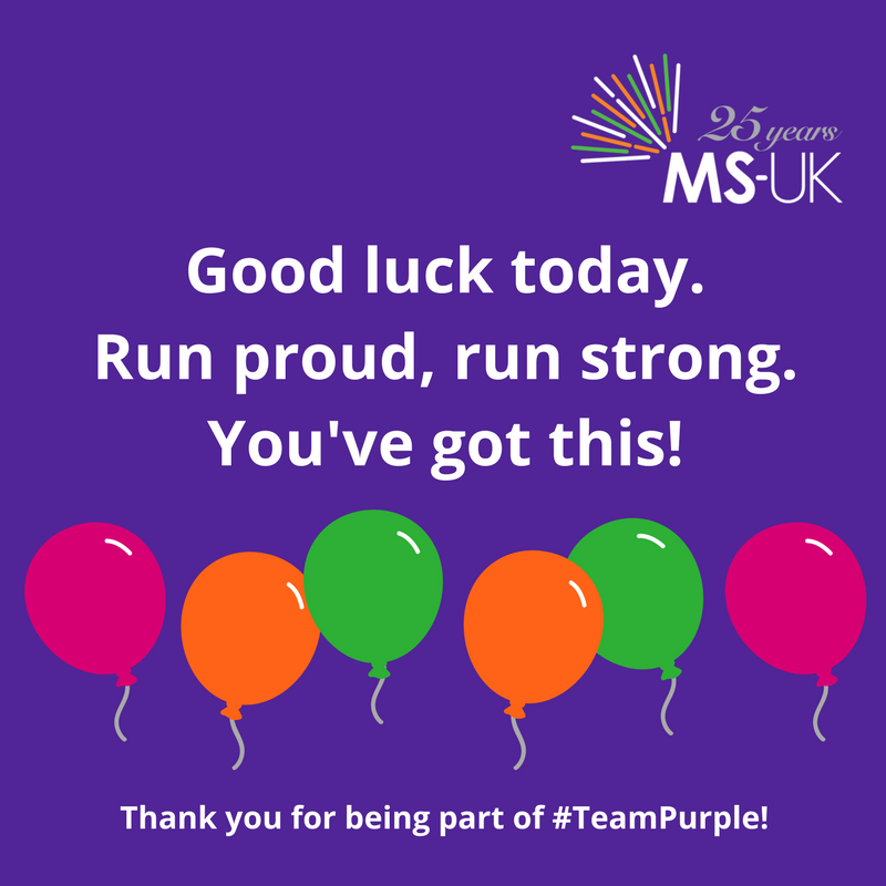 MSUK6's tweet photo. @jessicalynne_a You've got this Jessica!!! #TeamPurple #londonmarathon #SpiritOfLondon https://t.co/bfyUIQ7jzk