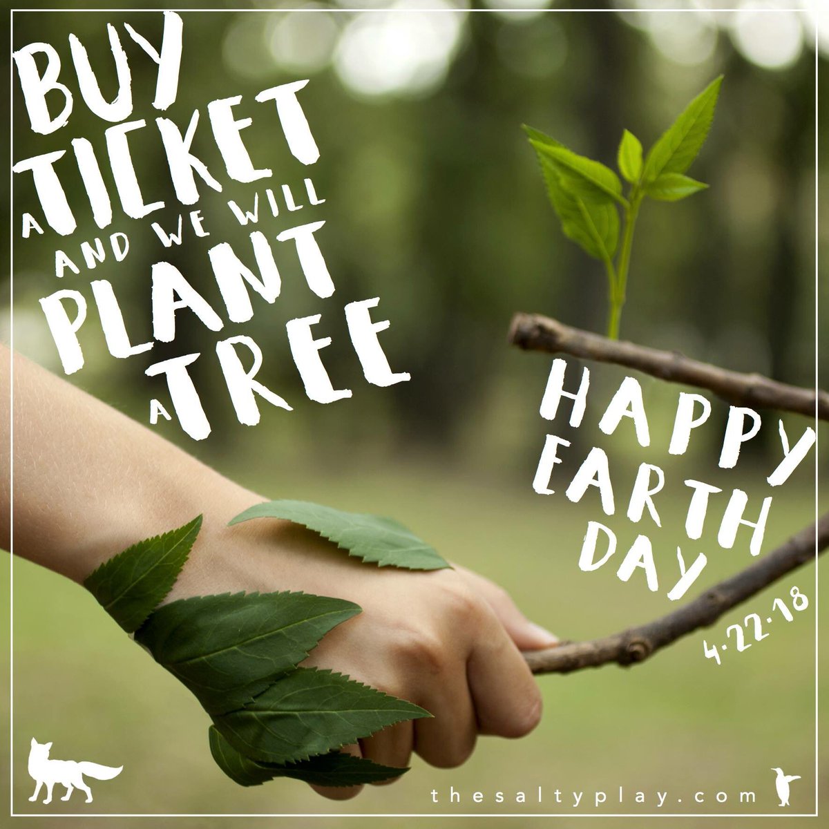 _hopechavez's tweet photo. Happy #EarthDay2018! Go for a walk, compost some food, and take out the recycling. And then after that, get your ticket to SALTY so @LyraTheater can plant a tree for you! Tix here: https://t.co/pFDfvJNcZ7

#NatureBeSatly https://t.co/5ihb9on2Lj
