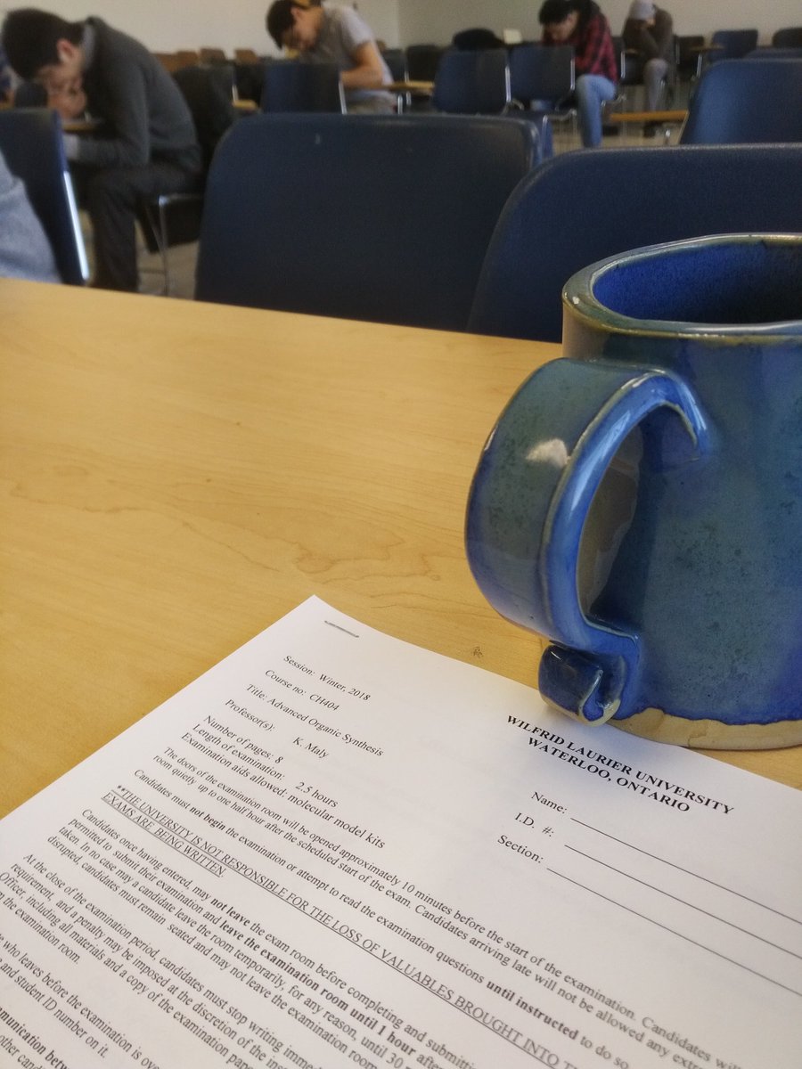 KenMaly1's tweet photo. A nice way to spend a Sunday morning - a little organic synthesis. #CH404 final exam. https://t.co/ltPGknCEGa