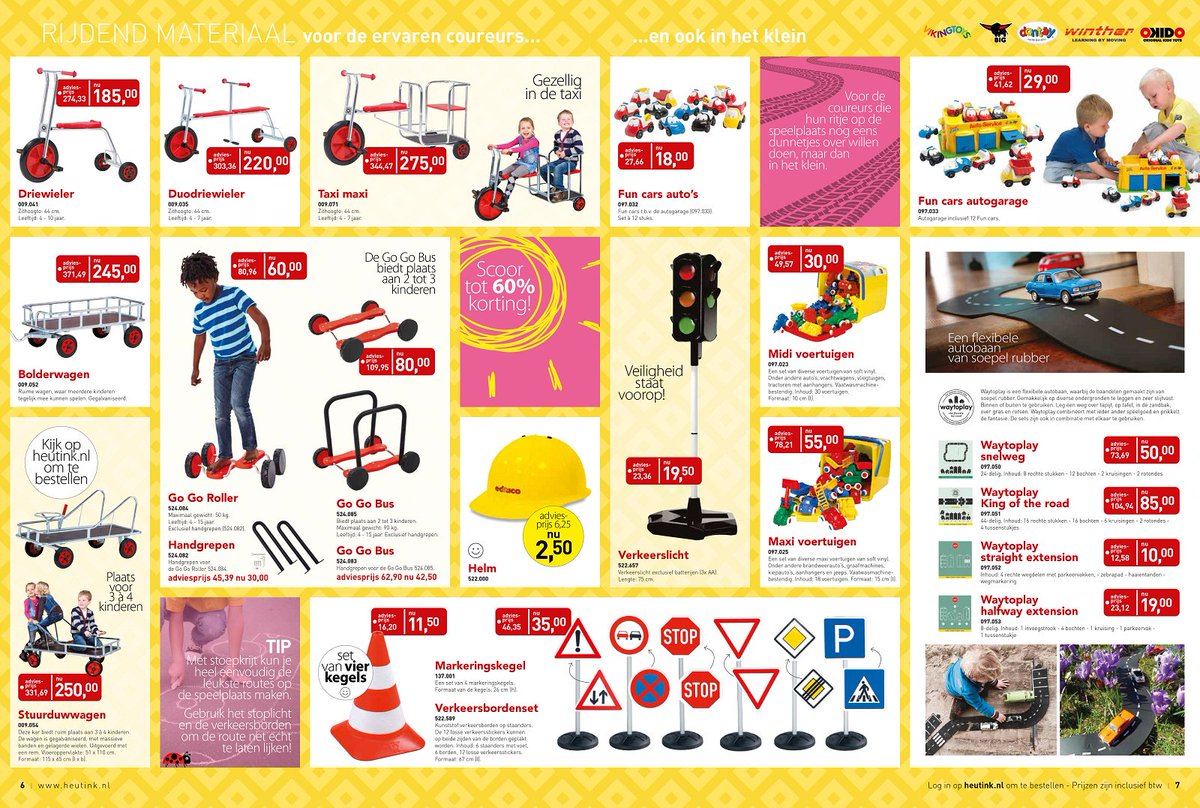 Of je nu wil racen op het schoolplein of liever je eigen racebaan bouwt, met de producten uit onze #voorjaarskrant zit je altijd goed. Je koopt bijvoorbeeld al een startset #waytoplay voor €50,-! Ga snel naar ow.ly/i4ZC30jz96U voor meer informatie #heutink #kinderopvang