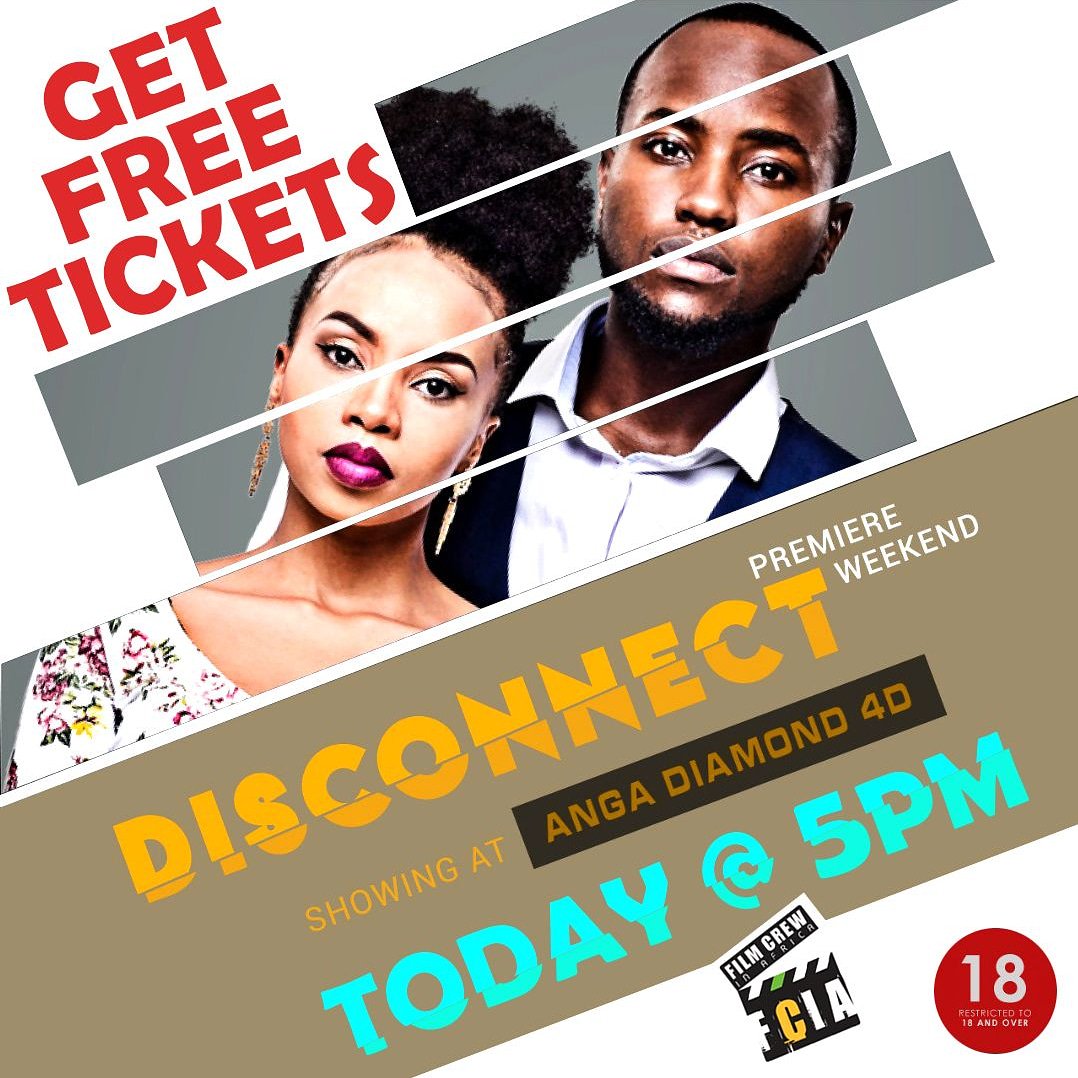 Primary_Picture's tweet photo. The makers of #DisconnectTheMovie, Film Crew in Africa @FCIAGroup are giving away FREE tickets to the movie for a 5pm screening! Get your tickets now on https://t.co/7hyqpF2hVL! https://t.co/5OMmq6SLGC