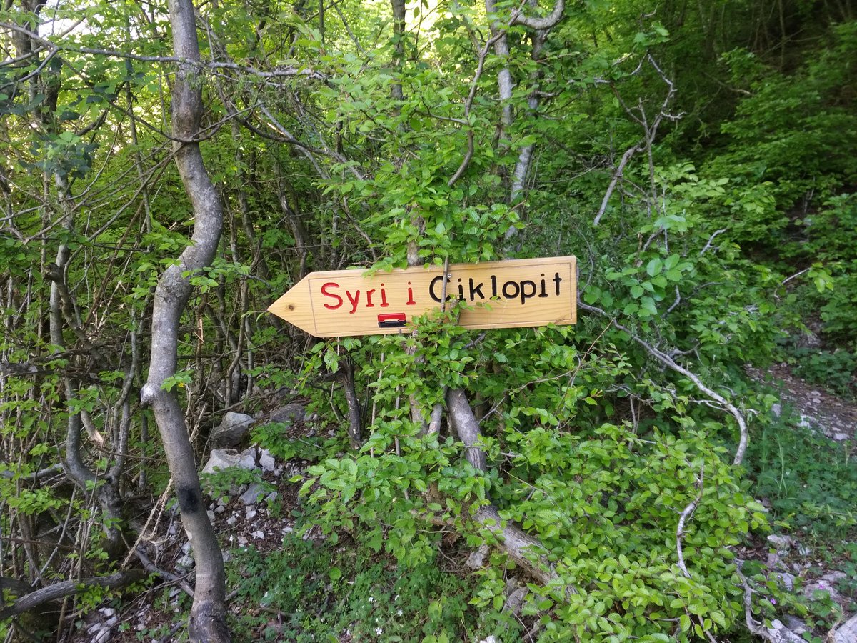 josattler's tweet photo. Nice family hike to Cyclop's Eye outside #Tirana. Less dangerous than it sounds. #Krrabe. https://t.co/Su5GL8SEKv