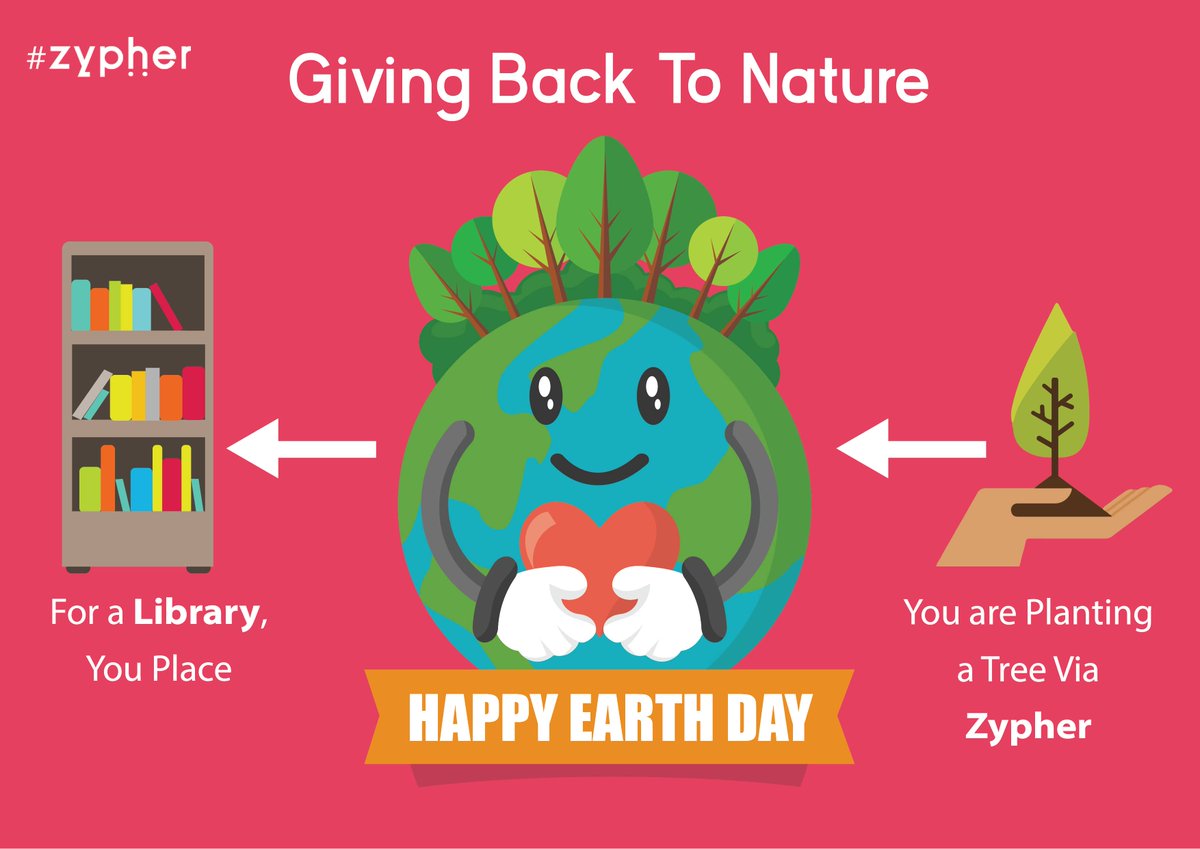 Zypher_Crew's tweet photo. A research says, one tree yields enough paper for 62.5 books. It’s time for us to give back to nature and make our mother earth a better place. On #Earthday2018, @Zypher_Crew commits to plant a tree via @saytrees_ind in #Bengaluru for every library subscription we get. #Earthday https://t.co/SCXMc0ozJB