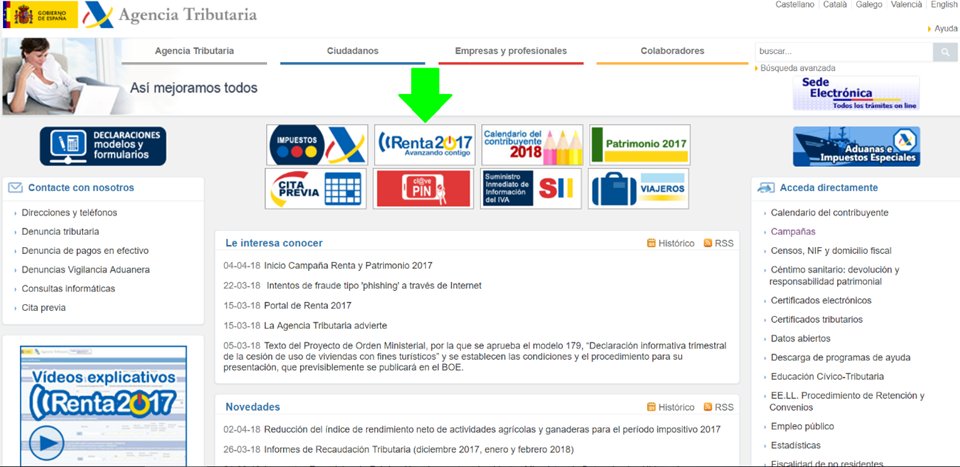 consumidores's tweet photo. La Agencia Tributaria te ofrece la posibilidad de presentar por Internet la declaración de la Renta desde el 4 de abril al 2 de julio. ¿No tienes claro cómo hacerlo usando Renta Web? Te lo explicamos en 10 pasos https://t.co/u2XzbqcstE  #Renta2017 https://t.co/hLTBaOPi8G