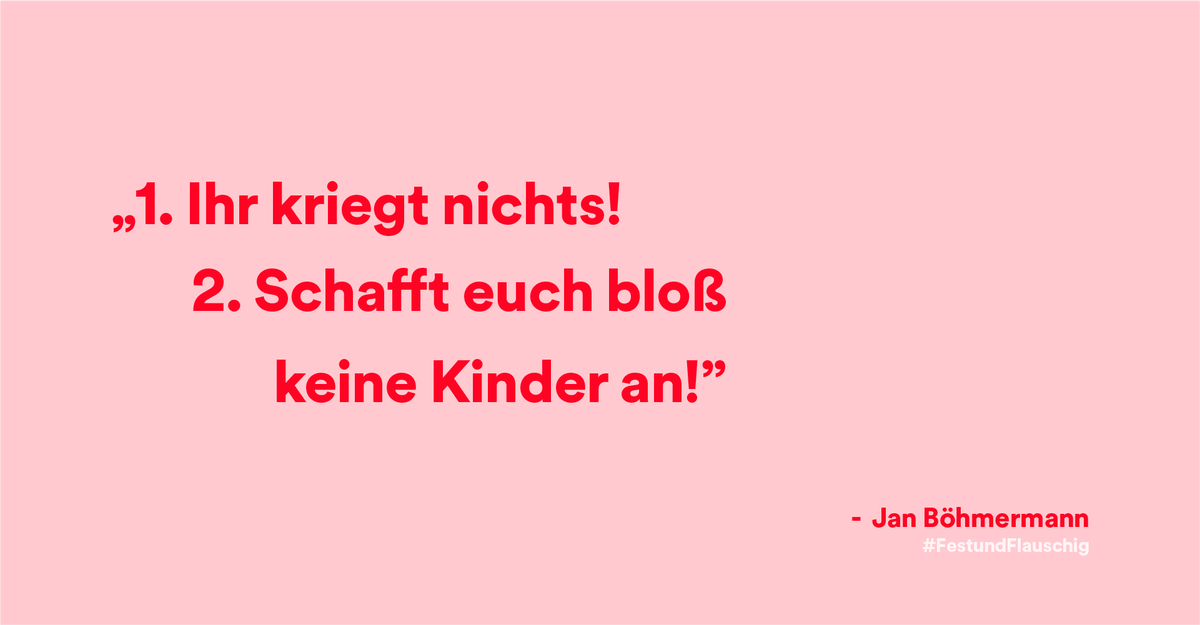 Diese Woche in #FestundFlauschig: Die 2 goldenen Regeln der Kinder-Erziehung nach <a href="/janboehm/">🚫⛔️jAaj Bä¶Ã¶l&&rma!nN 💩</a>. spoti.fi/2wE0tkj  #OlliSchulz