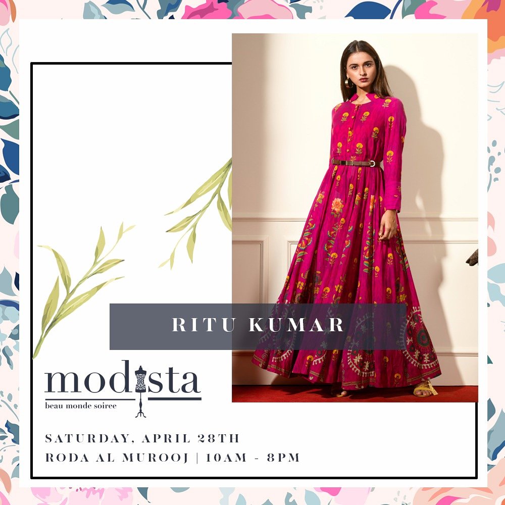modistadxb's tweet photo. Occasion staples for your closet by Ritu Kumar at Modista on Sat 28th April, Roda Al Murooj from 10am-8pm !!
.
.
.
#Modistadxb #Fashion #FashionHouse #fashionLifestyle #LifestyleExhibition #RodaAlMurooj #Dubai #DubaiEvents #EventinDubai #shoppers #MyDubai #Uae #ritukumar #luxury https://t.co/5y1y5GrAbp
