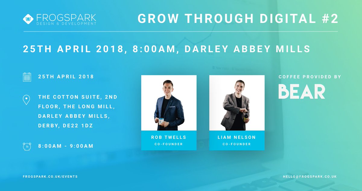 RobTwellsUK's tweet photo. Who's excited for the next #EventSpark in our new offices at Darley Abbey??
We'd love to see you there! Sign up and join us for the latest digital growth tips and great coffee from @bearcoffeeco!
https://t.co/yNUxgYZi57 https://t.co/vd6MxWSQPF