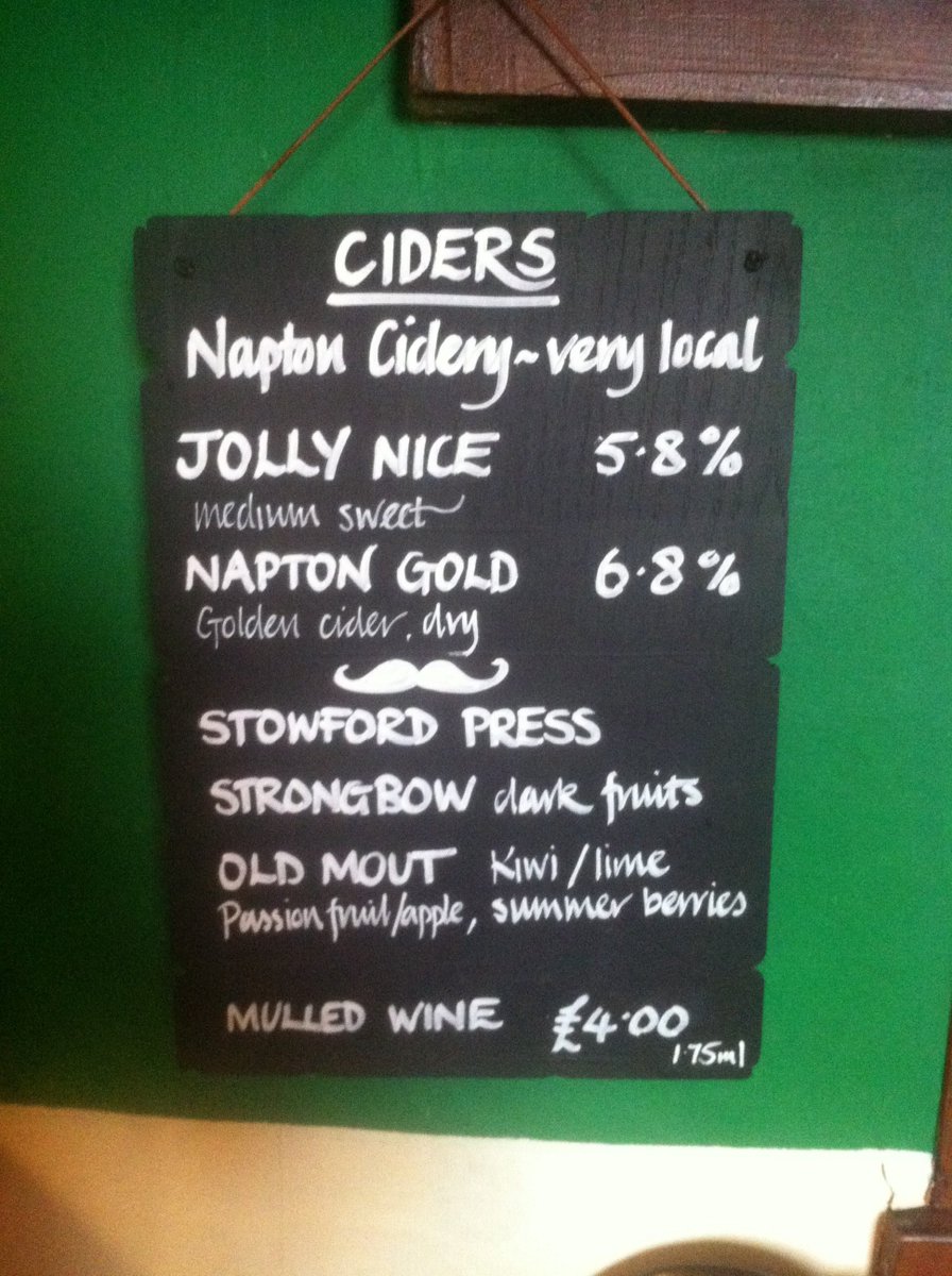 Getting straight to the pint - fancy one? Enjoy a cool refreshing pint in our lovely sunny (weather permitting!) beer garden. Napton Cidery, Stowford Press, Strongbow and Old Mout. Tasty!  #realpub #NaptonCidery