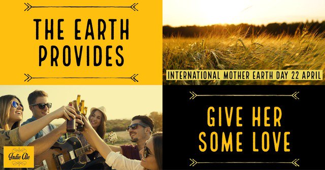 ale_indie's tweet photo. Did you know beer is made from 100% natural ingredients? Barley, hops, yeast, and water...all provided by Mother Earth. Give thanks and show her some love today! https://t.co/UHXIGFcs07