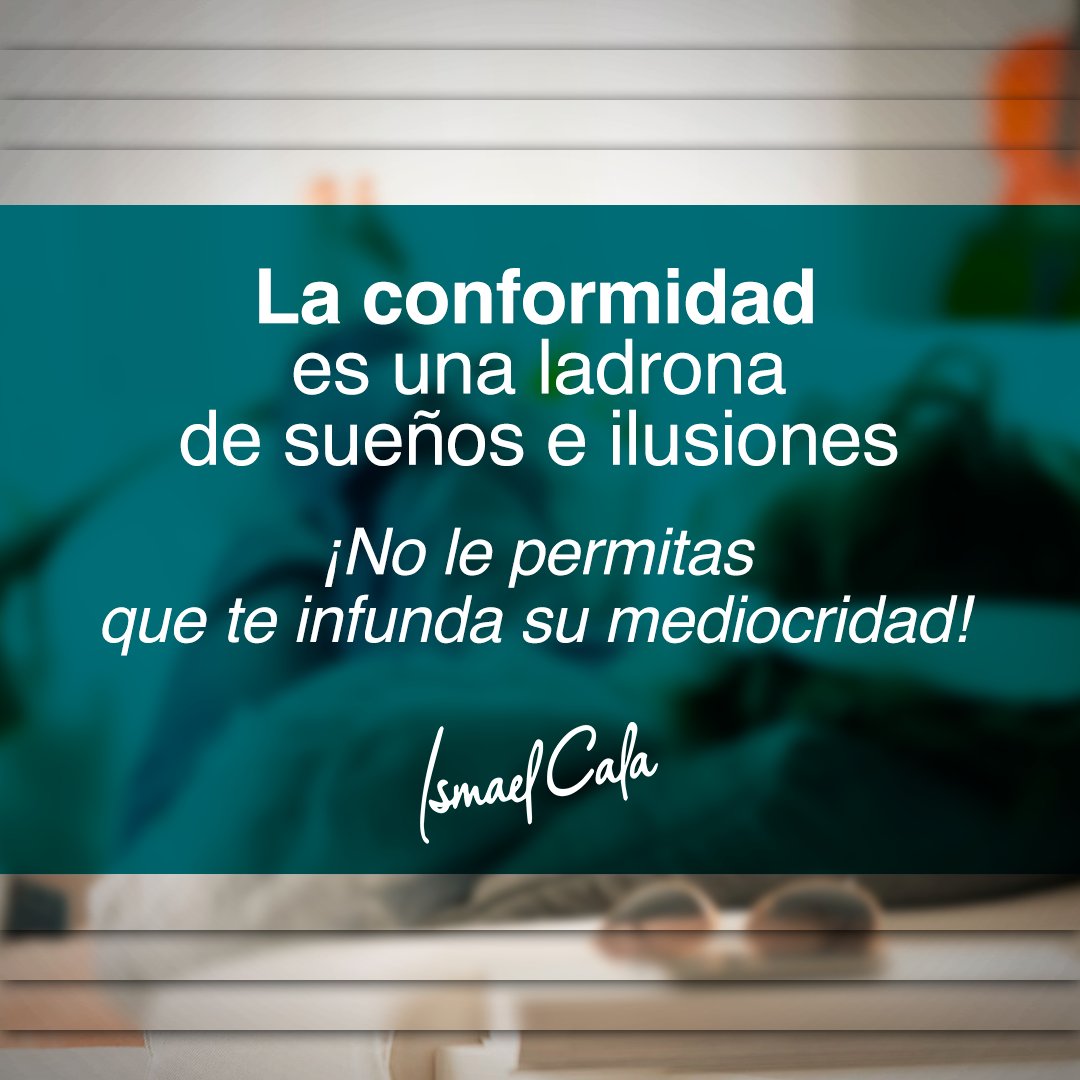 El conformismo acomoda e inmoviliza. Muchas veces está motivado por el temor al cambio, a lo nuevo. Conformarnos nos quita todo afán de enfrentar los obstáculos de la vida y de luchar por nuestros sueños. ¡No te conformes! Ve por mucho más.