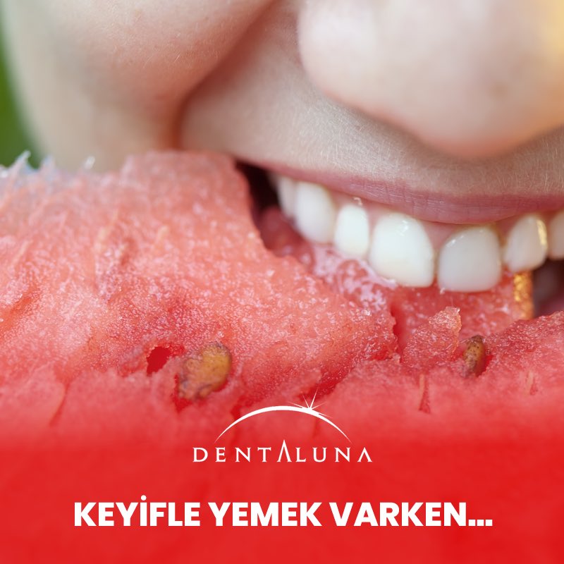 Dentaluna's tweet photo. Yaz geldi, yaz meyvelerini keyifle yemek varken diş hassasiyetinden dolayı zorlanıyor musunuz? 
Bu gibi sorunlar yaşıyorsanız hemen bizi arayınız! ☎️0212 224 40 50 https://t.co/eOpznwMKqY