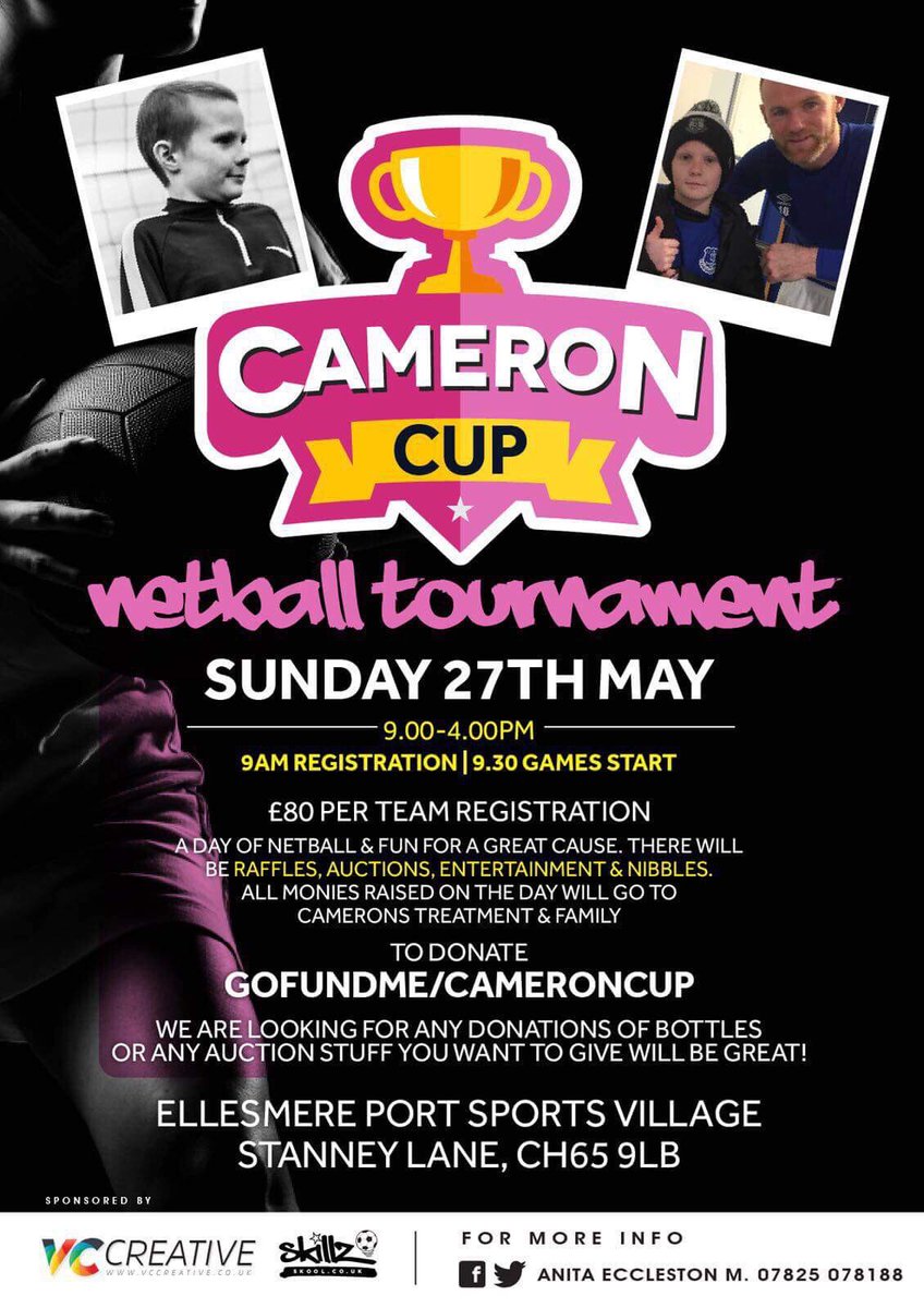 Cameron Cup - support welcome ❤️💙🏆 #cameroncup uk.gofundme.com/cameron-cup <a href="/traceynev/">Tracey Neville MBE</a> <a href="/GNev2/">Gary Neville</a> <a href="/Carra23/">Jamie Carragher</a> <a href="/TonyBellew/">Tony Bellew</a> <a href="/brenrow99/">Brenden Rowley</a> <a href="/AndyBonnerITV/">Andy Bonner</a> <a href="/lucymitv/">Lucy Meacock</a> <a href="/EnglandNetball/">England Netball</a>