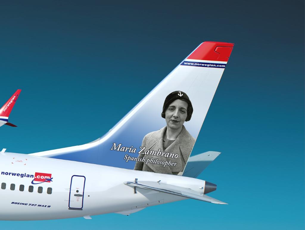 Marodriguez1971's tweet photo. Gloria Fuertes, Rosalía de Castro, Clara Campoamor, María Zambrano... Bonito reconocimiento @Norwegian_ES https://t.co/UJru7ooqhv