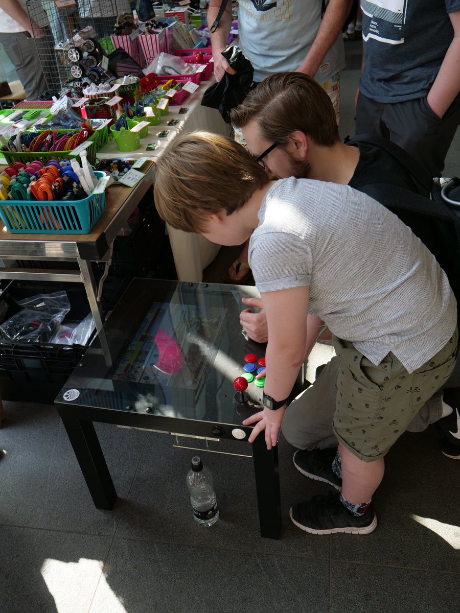 ModMyPi's tweet photo. Our retro gaming coffee table is proving very popular here at #piwars - powered by #retropi, built by us at #ModMyPi - come and have a go 😁 https://t.co/popSP2pguL