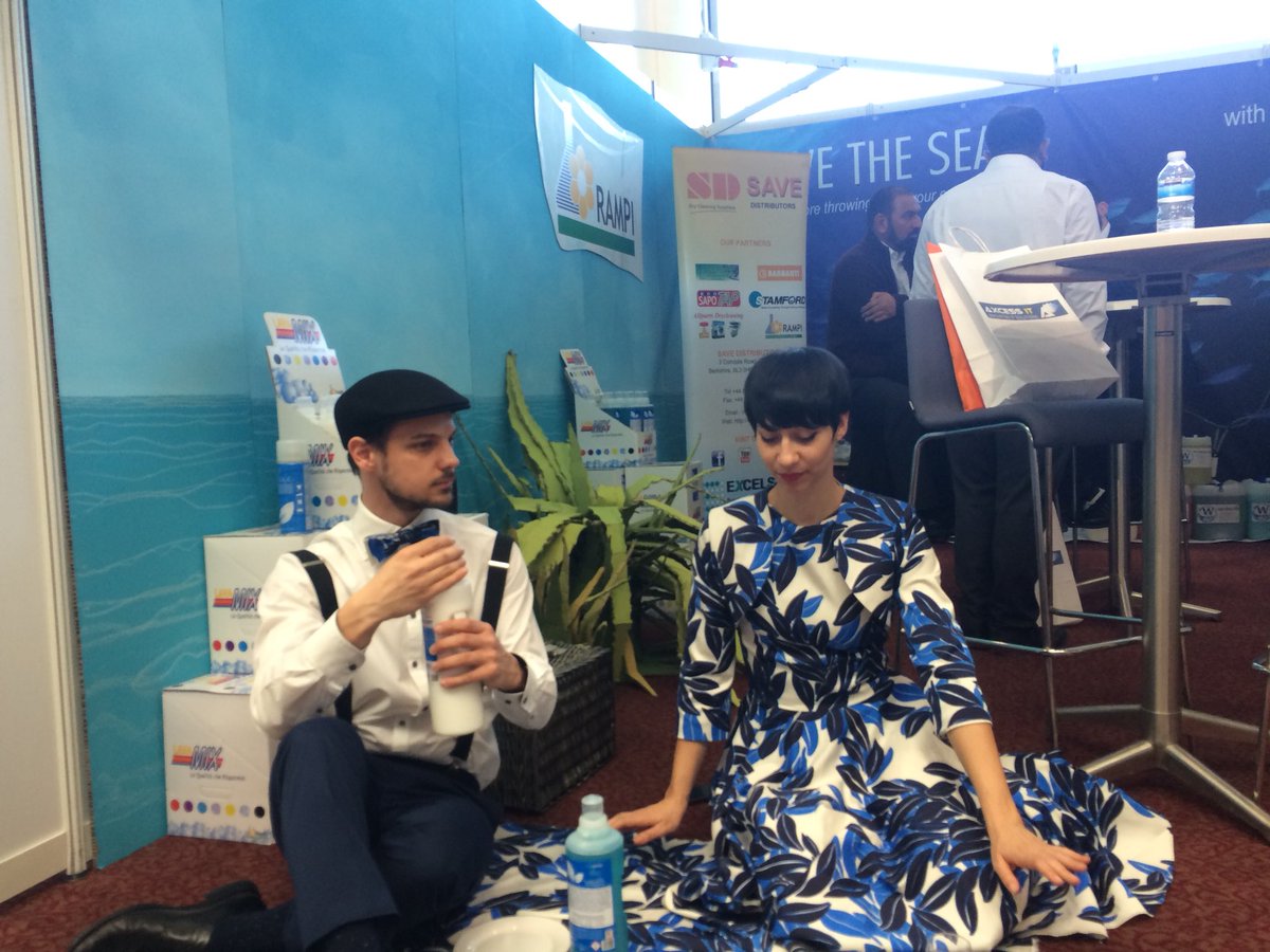 Love the quirky theatrics happening on @rampi_detersivi stand at #CleanEx2018