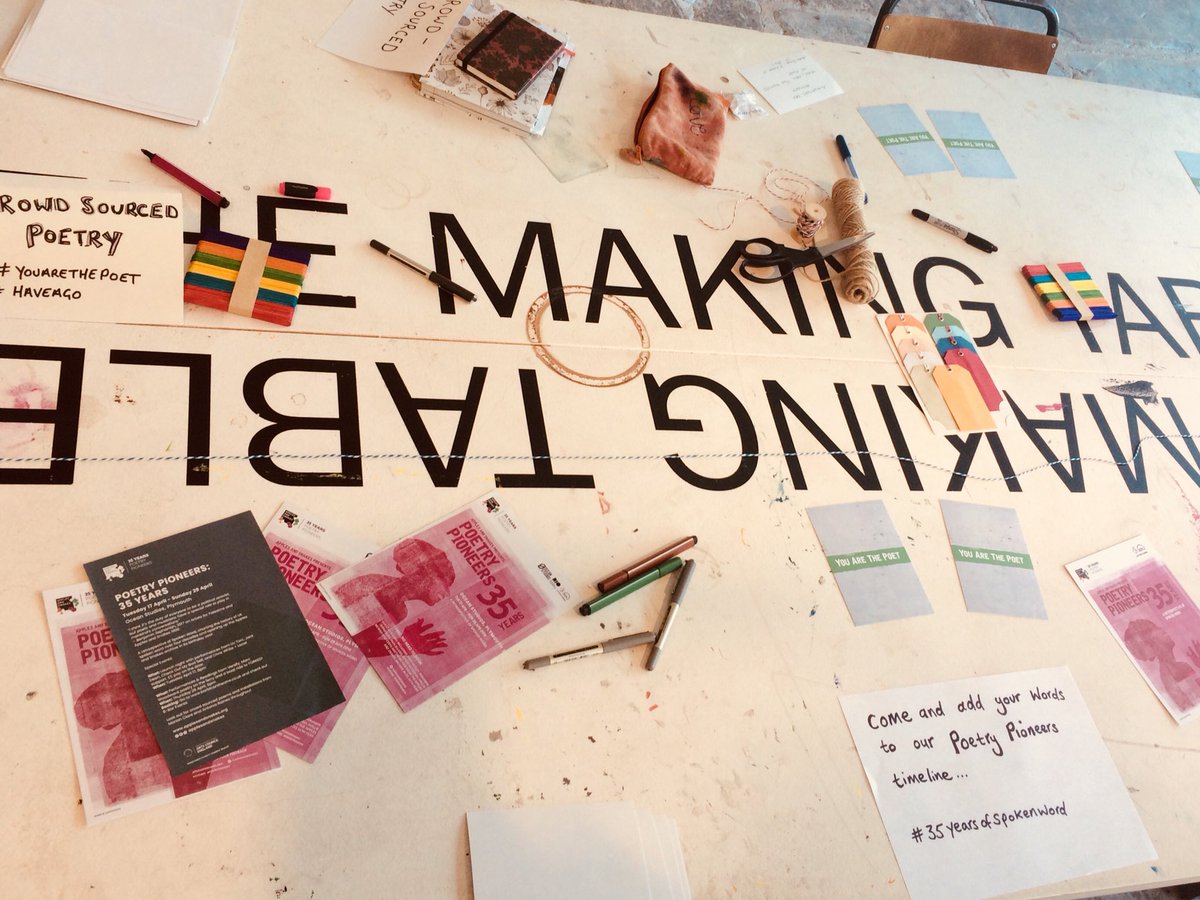 PlymVersify's tweet photo. Crowd sourced poetry memories. Happening now @ Ocean Studios #applesandsnakes #35years #poetrypioneers https://t.co/UuqEnrJM3o