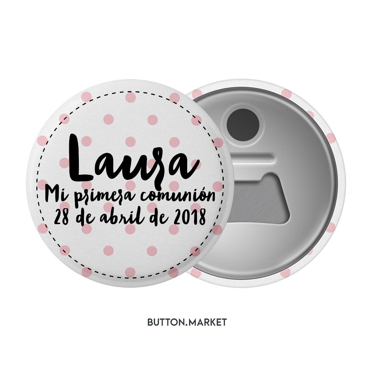 ButtonMarket's tweet image. Button badges for 'Laura - Mi first Communion'. #button #badges #pins