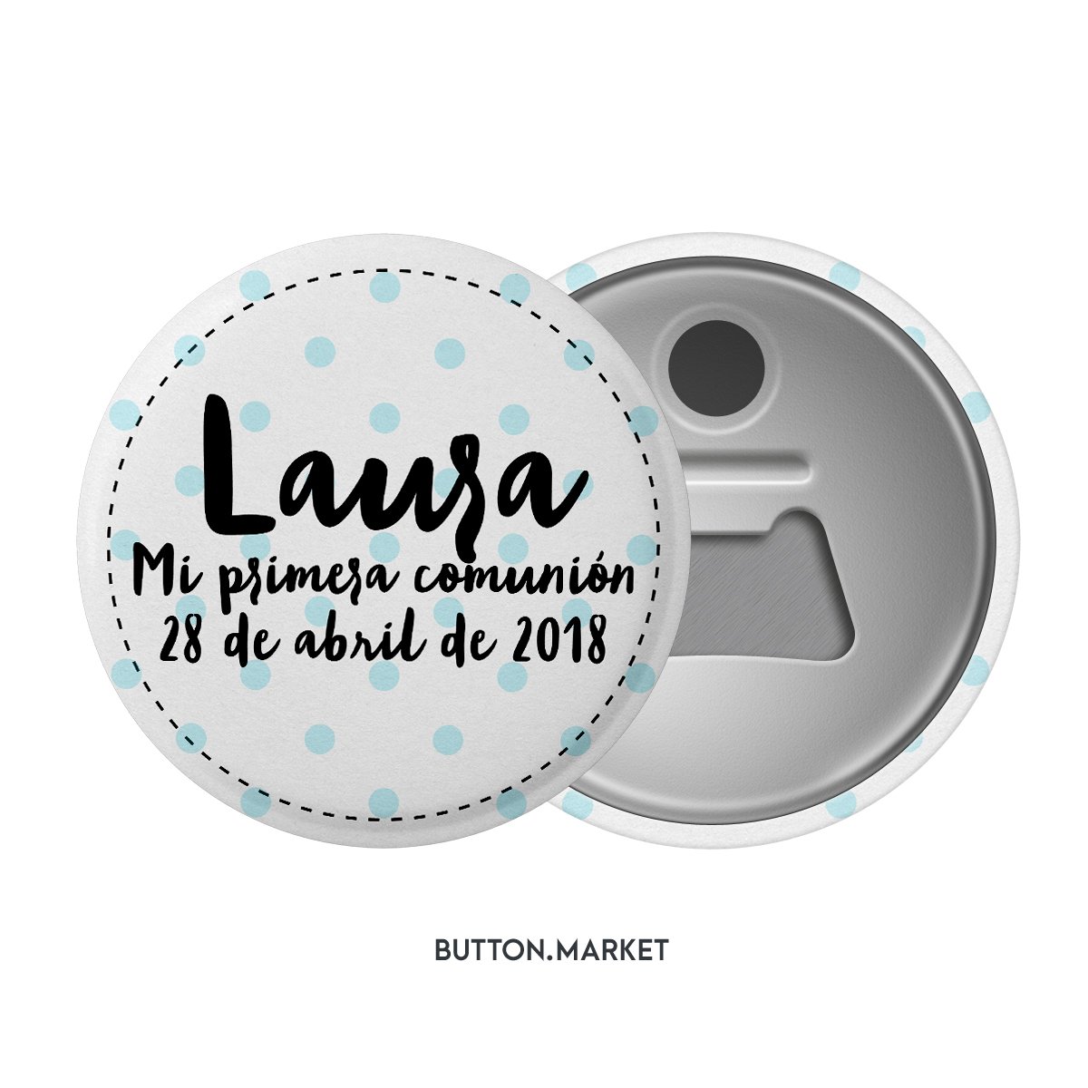 ButtonMarket's tweet image. Button badges for 'Laura - Mi first Communion'. #button #badges #pins