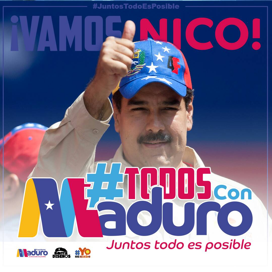 gestionperfecta's tweet photo. #TodosConMaduro
Vamos junto a nuestro candidato de la Patria, @NicolasMaduro es esperanza, es amor, es lealtad. https://t.co/zAQaO7mFJq