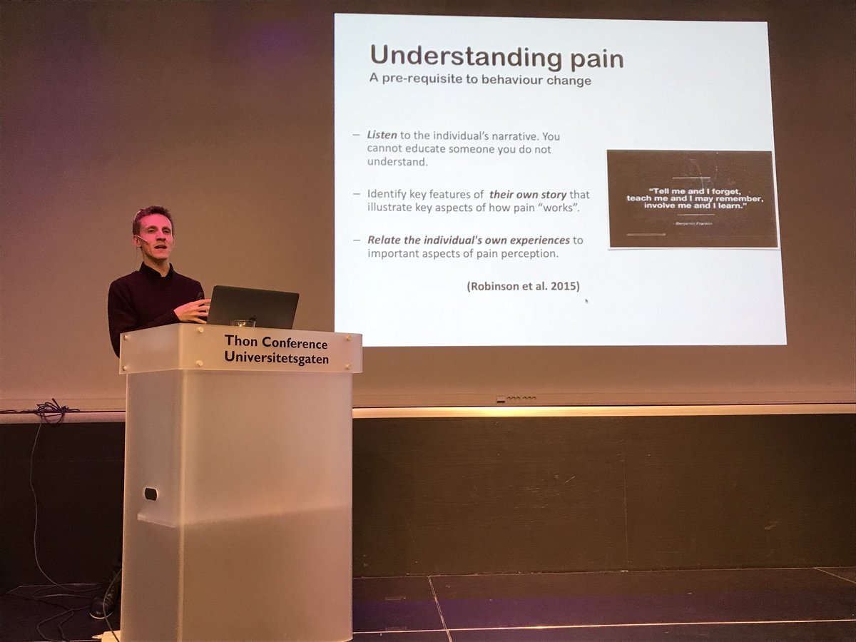 oyvinderas's tweet photo. More than anything else, explaining pain is creating a foundation for behavioural change. @DerekGriffin86 #paincloud https://t.co/iGo1x519E2