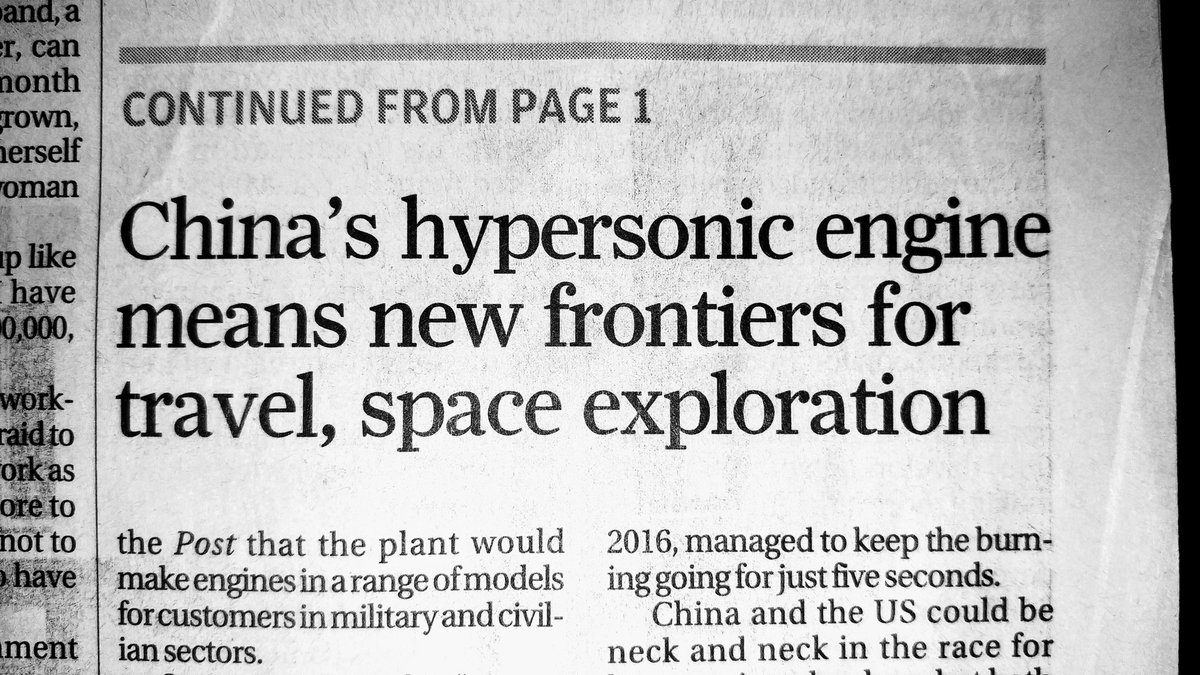 hkdc_edmundlee's tweet image. A future where one can travel from Shanghai to NY in 2h &amp;amp; attempts to cut costs of space launches by world powers #scramjet (supersonic combustion with high velocity propulsion tech) #hubei (a science city) #imech #prc

#scmp
