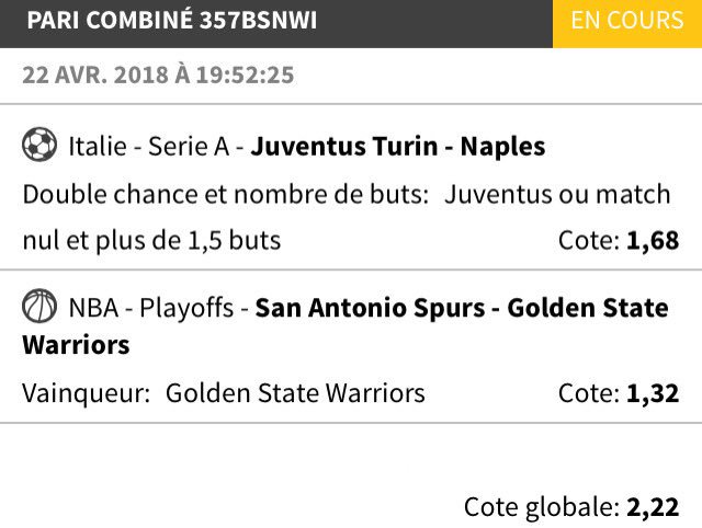 NKHPRONO's tweet photo. Dernier bet d'aujourd'hui pour moi je vous laisse voir . 
#Parionsport 🍀 https://t.co/NfsCtDQIJz