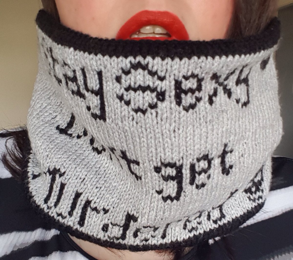 LeeAnneTweeting's tweet photo. @MyFavMurder I made this Reversible cowl for a friend after she introduced me to your awesome podcast. Working through from ep1! Love u guys https://t.co/WvV7u4rJQU