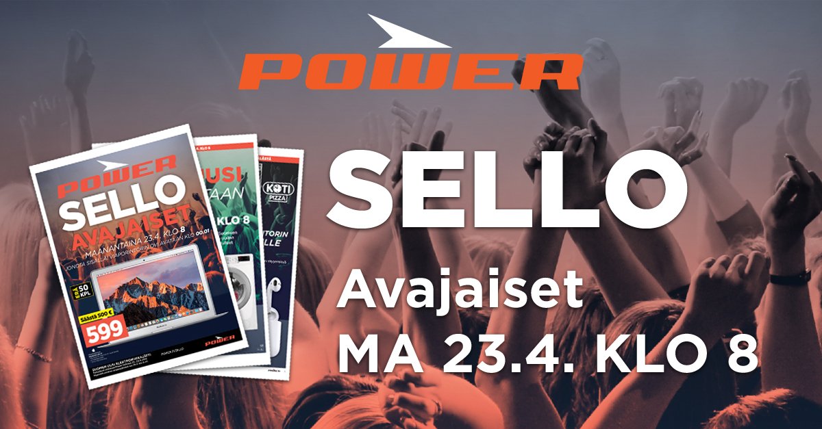 PowerFinland's tweet photo. Power Sello avataan huomenna KLO 8.00! Viaporintorin ovi avataan jonottajille jo klo 00.01. Jonottajien nälän pitää kurissa Viaporintorin Kotipizzassa klo 00.01-11.00 myynnissä oleva Power-Pizza (5,90 €)! Katso kaikki järjettömän halvat avajaistarjoukset https://t.co/kgKfqZOpL1 https://t.co/08mgVhhT7C