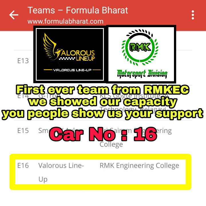 UpValorous's tweet photo. Make way for our car E16.... Very happy to be a part of this formula bharat electric 2k19.... Congratulations to all our friendly opponents... https://t.co/sFNcHv20t0