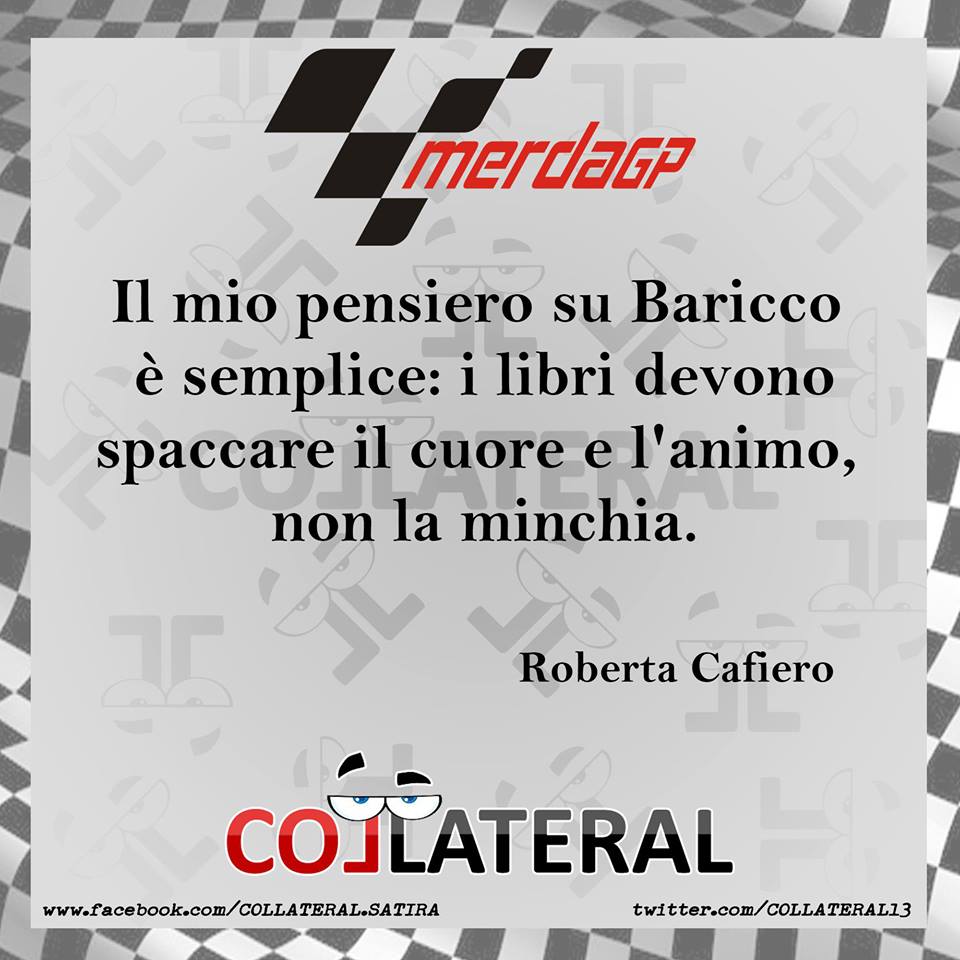 COLLATERAL13's tweet photo. #Baricco [R. Cafiero]
Partecipa al #MerdaGP! ❤️https://t.co/yMK2zBjTK8 … https://t.co/DZmwZlm0eG