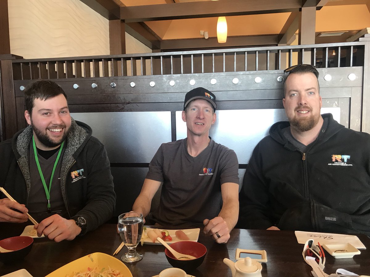Lunch with the crew #shiso in #reddeer yum yum #hvac #plumbers