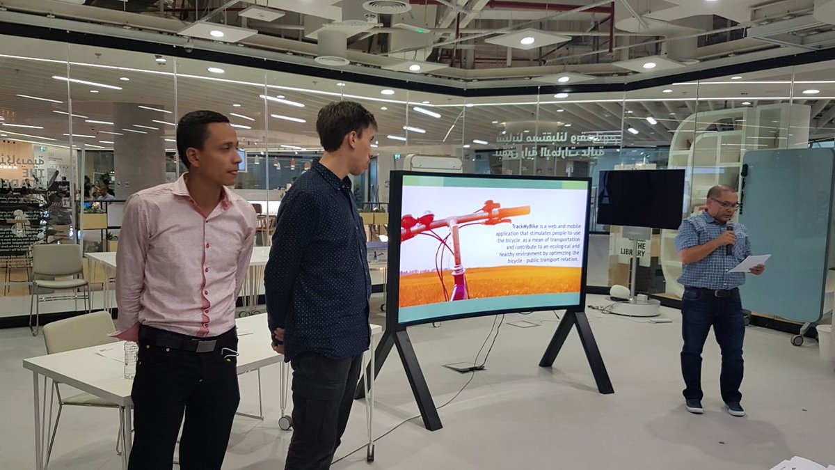 Y4PT's tweet photo. Eleventh pitch at 2nd Global #Y4PThackathon #Dubai #MENATransport2018 - #TrackMyBike ! | @HHShkMohd @HamdanMohammed @RTA_Dubai @MudassirSheikha @careem @UITPnews @UITPMENA @MedMezghani @HappyUAE @moiduae https://t.co/PpuMncmzYf