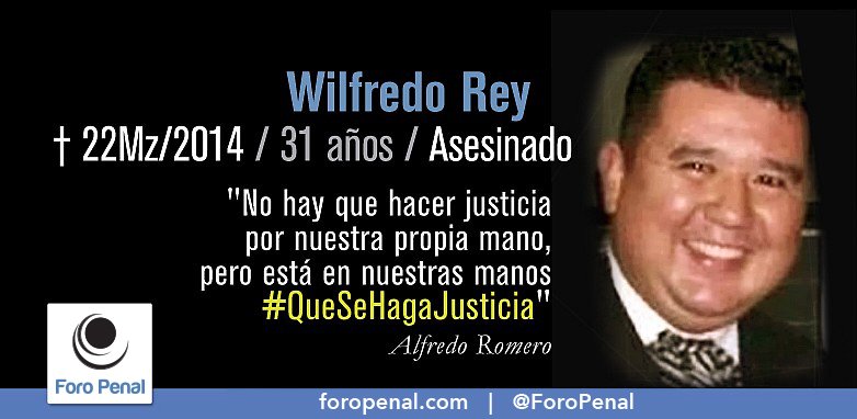 #22D Hoy se cumplen 5 años y 9 meses de la muerte de Wilfredo Rey 22/03/14 
No lo olvidemos. 
#QueSeHagaJusticia 
- Foro Penal