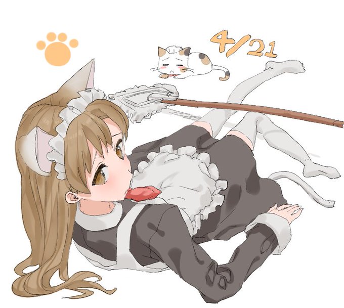 このめどにゃんこさらっと描けた割にいい感じ 