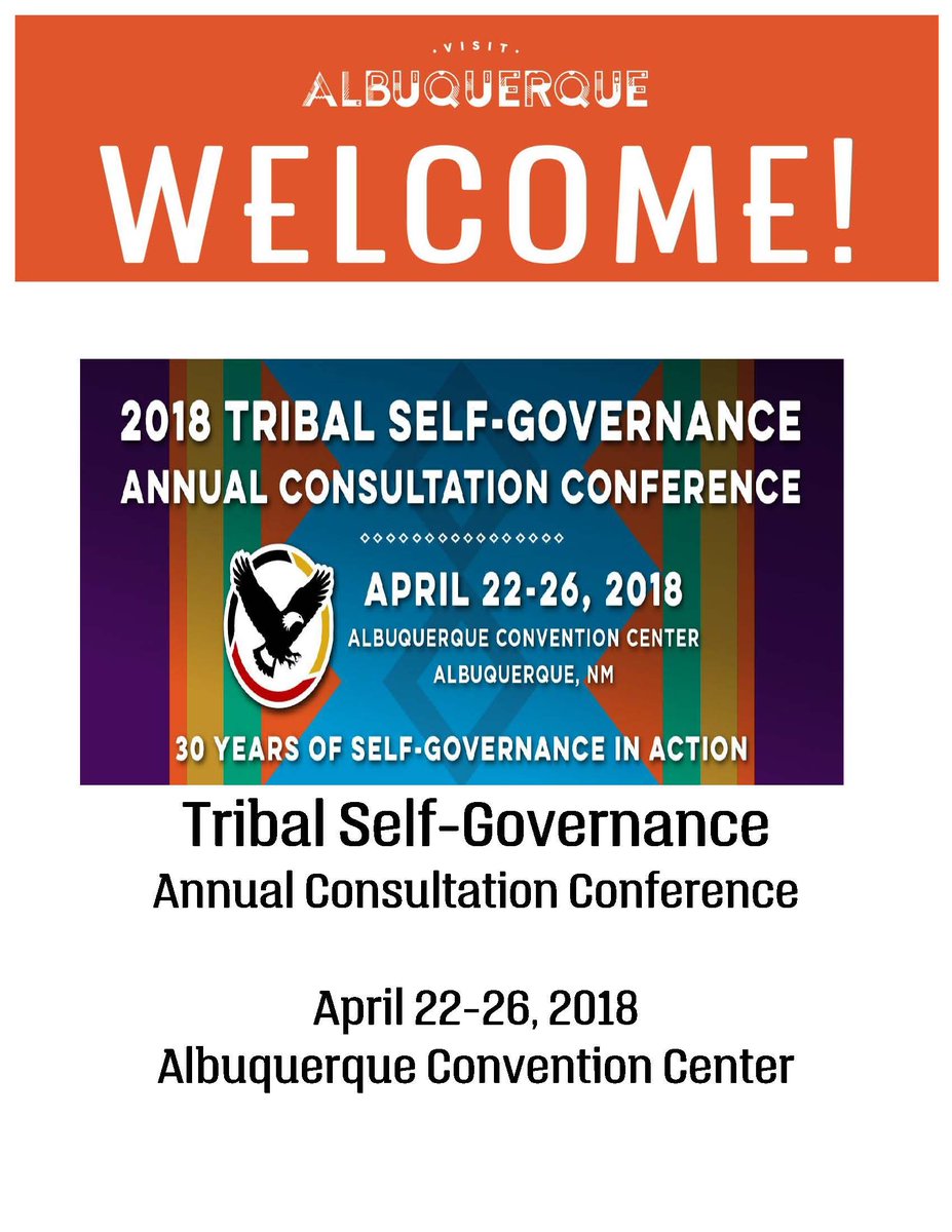 MeetABQ's tweet photo. #Albuquerque welcomes the 2018 Tribal Self-Governance Annual Conference delegates to  our beautiful city! Enjoy your time in #TrueABQ. #SGCE30 #SelfGovinAction @ABQCC @HyattABQ @VisitABQ https://t.co/WMx4jYfoBg