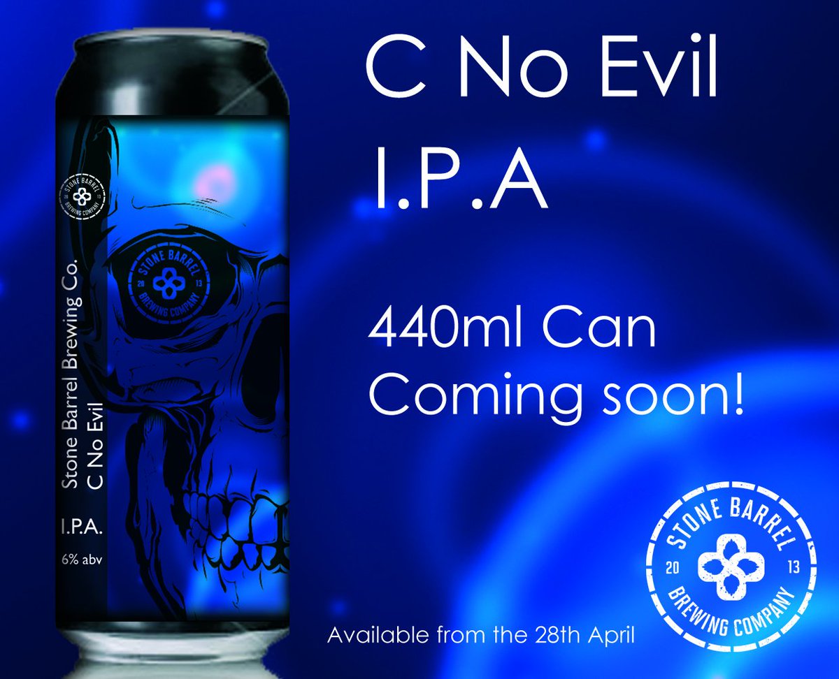 stonebarrelbrew's tweet photo. First of our core range to get the can treatment. New format, new label, same savage IPA. Due for release next week. Keep the taste buds peeled. #NOM #stonebarrel https://t.co/ld54XIeqYZ
