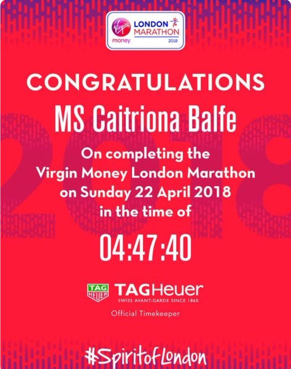 SassenachJersey's tweet photo. Congrats @ambalfe @caitrionambalfe on your wonderful #LondonMarathon runs! Thank your for supporting @WChildCancer -you both are inspirational... Xx #Jersey girls love you! https://t.co/yeOC9Gddii