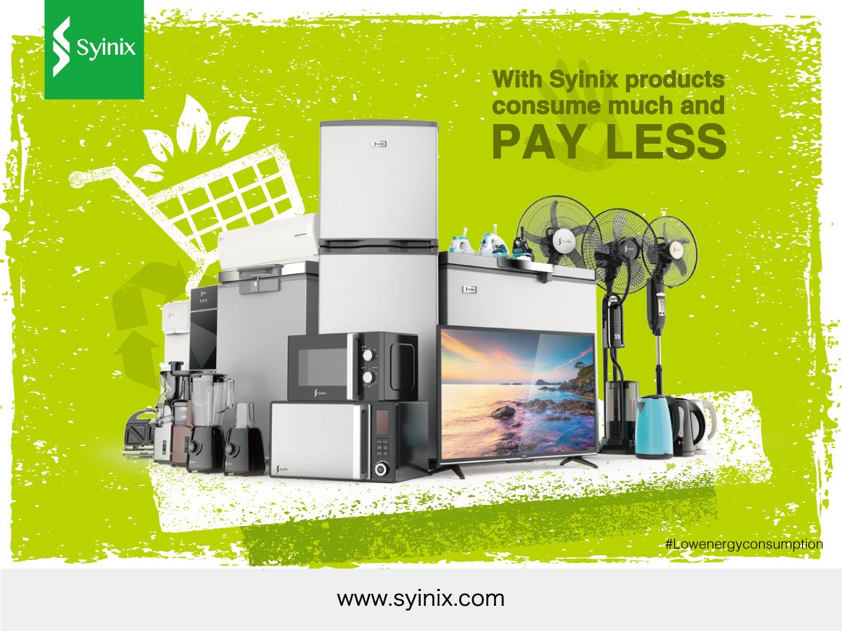 Syinix_Ghana's tweet photo. Syinix is always aimed at providing suitable home appliances at the best price, and constantly enriching it's customers' home experience. Have a blessed week #ForASmarterLife https://t.co/GxneYN5h5O
