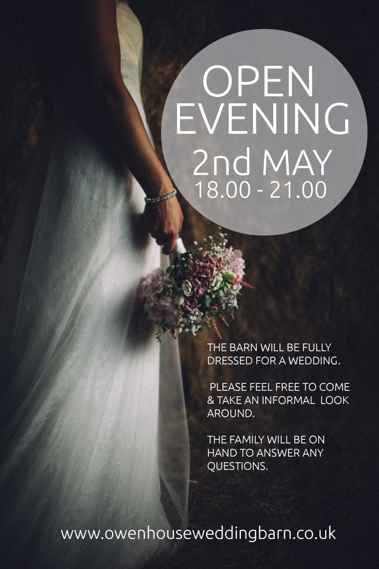 OPEN EVENING! 2nd May 18.00-21.00! Here <a href="/OwenHouseBarn/">Owen House</a>